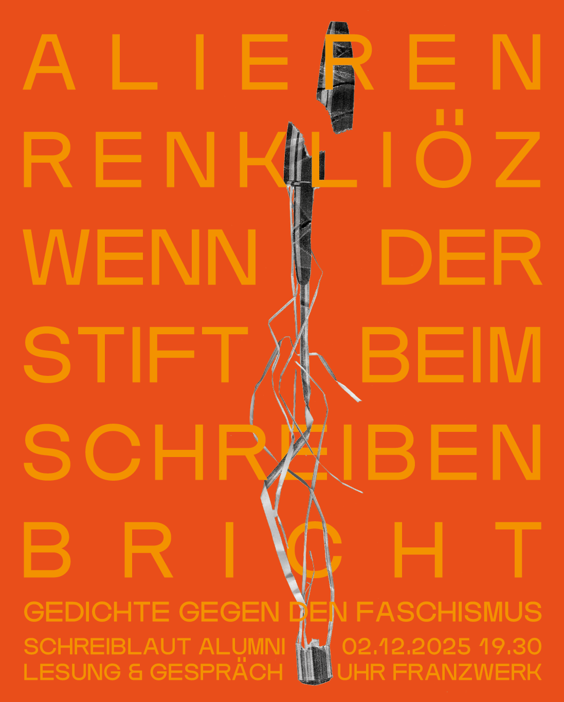 Wenn der Stift beim Schreiben bricht
